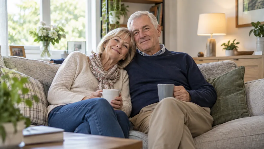 Older couple spending time together at home